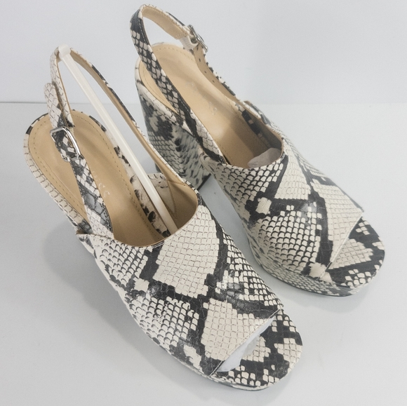 Guess Caleesi Platform Cork Sandals Snake -7 - Picture 4 of 6